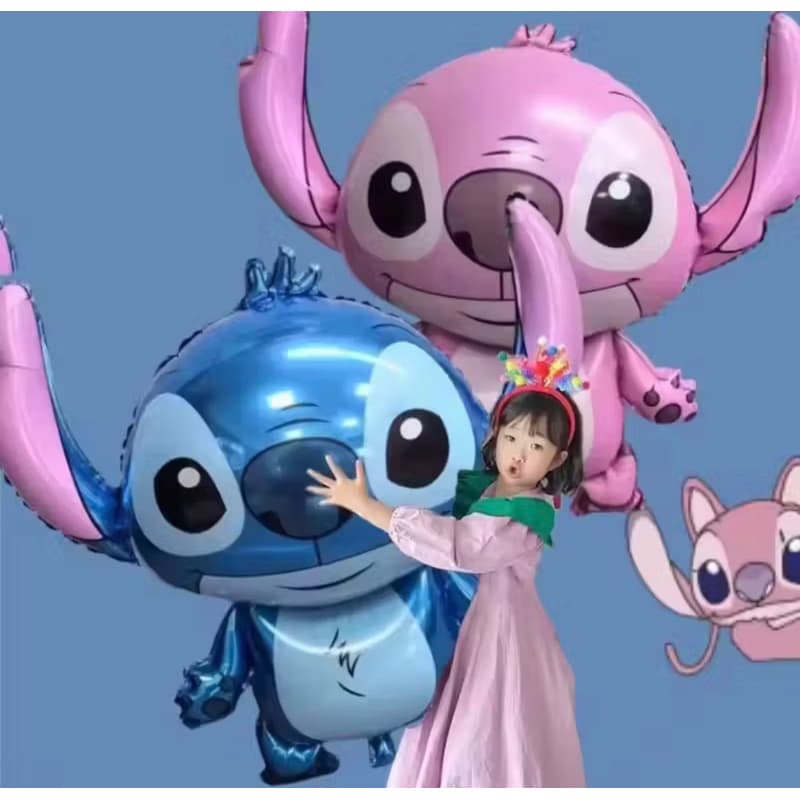 kit balao grande 90x83cm disney stitch Disney lilo & stitch anjo angel de alumínio flutuante balão desenhos animados