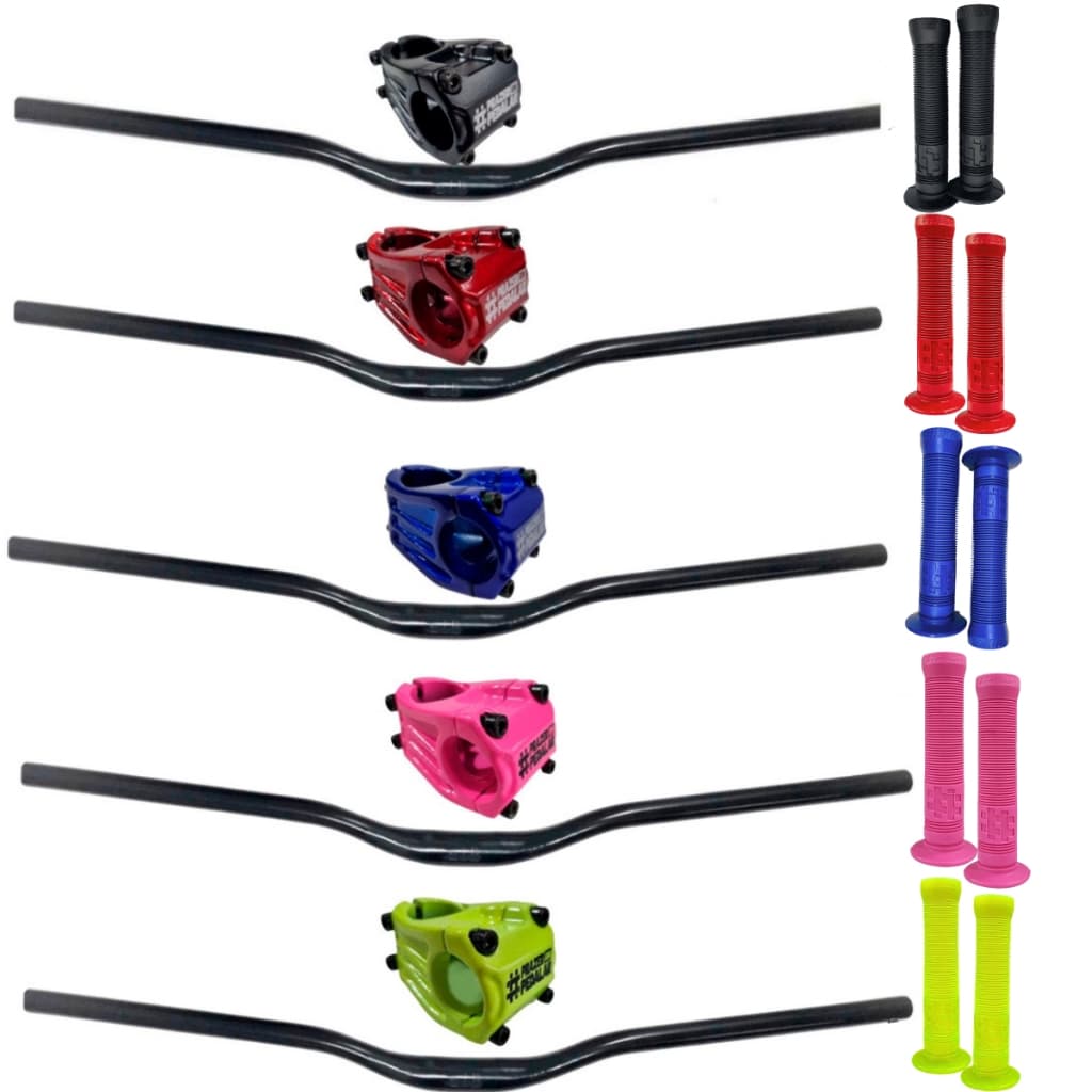 Kit Guidão alto Voador 720mm Com Mesinha GTU e Manoplas Longa Wheeling Freeride Grau Gios Naja