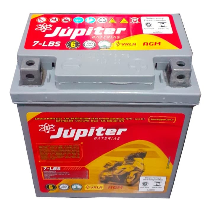 Júpiter Bat. Moto 7lbs 12v 7ah Ytx7l-bs Btx7 Rtx7