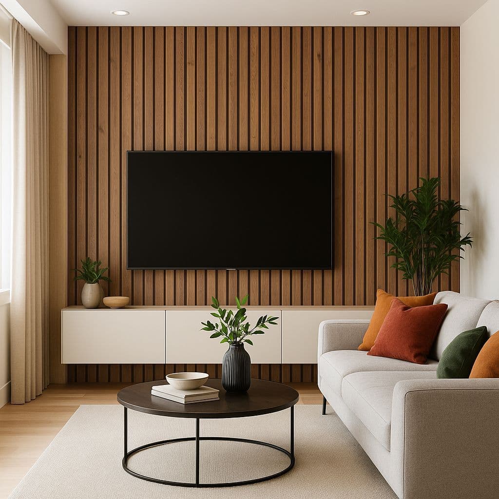 Papel de Parede Adesivo Ripado 04  Lavável Decoração Moderna para Quarto e Sala 50 CM de Largura