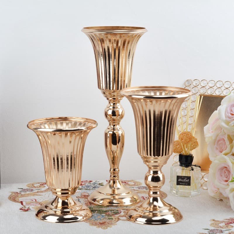 Vaso de Flores Vasos de Mesa Central Mesa Metal Ouro tipo Titular Flor Chumbo Estrada para Casa/decoração de Casamento