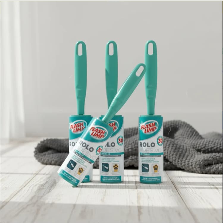Kit C/4 Tira Pelos Cabelos Fiapos Bolinhas Rolo Adesivo 120 Folhas