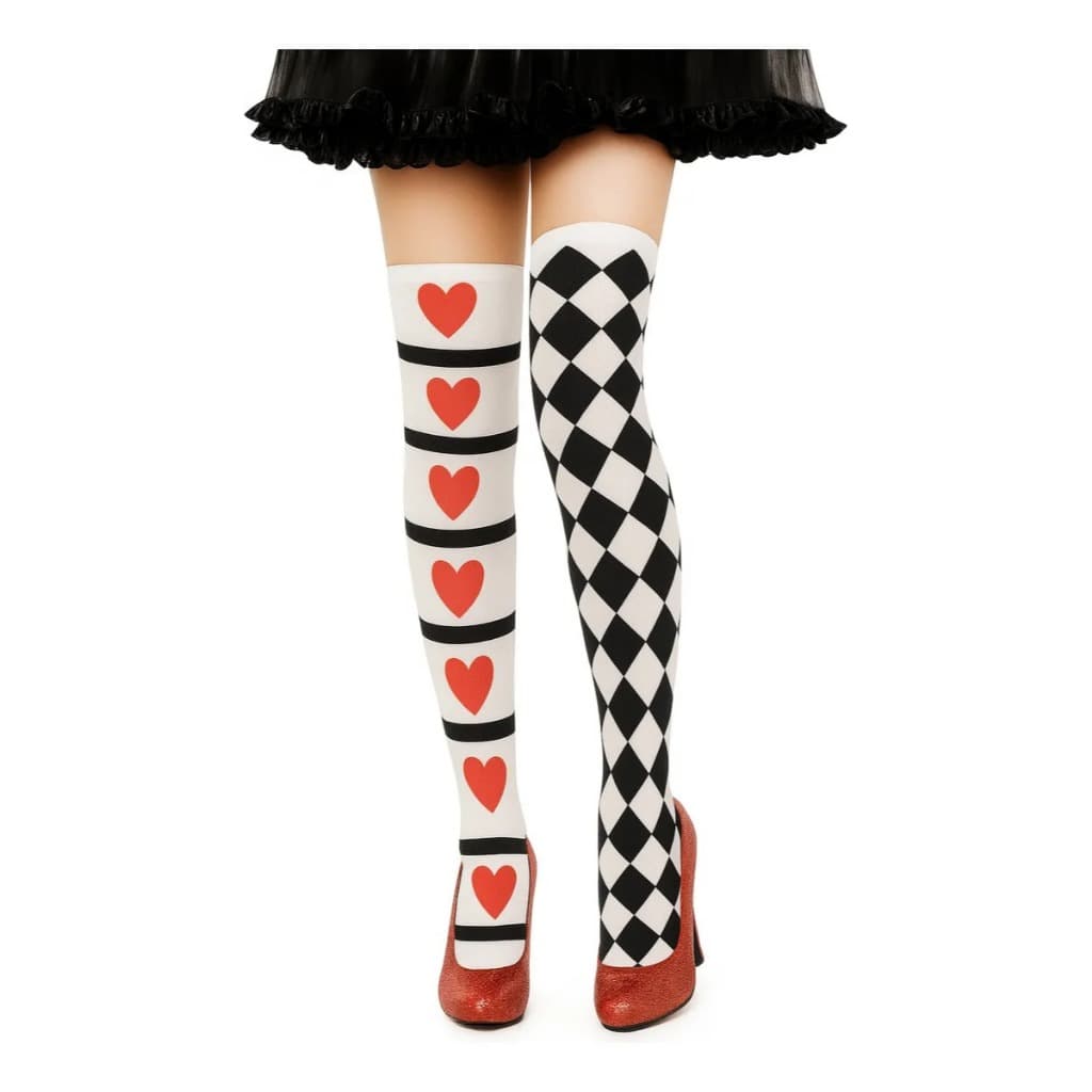 Meia 7/8 Rainha De Copas Fantasia Cosplay naipes baralho - envio hoje