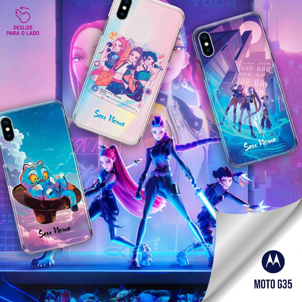 Capa Capinha Case Personalizada com Nome - Moto G35 - Coleção Guerreiras do K- Pop