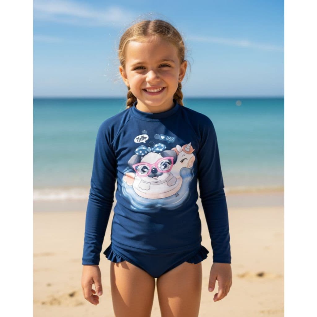 Conjunto De Camiseta manga longa proteção UV 50+ E Biquini Tamanho 12 PRAIA E PISCINA