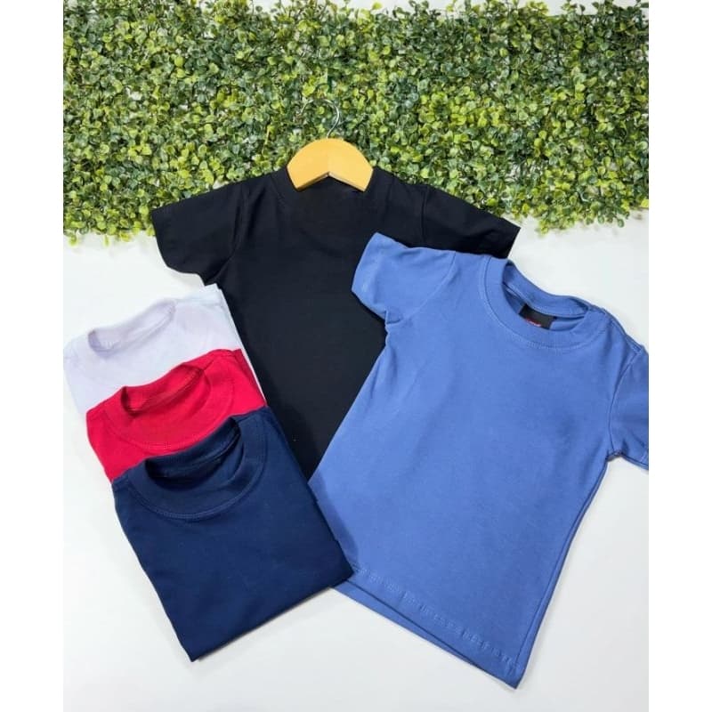 Camiseta Infantil Malha Peruana com Bordado Básico***** LEIA O ANÚNCIO ATE O FINAL***