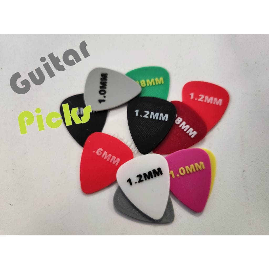 Kit 5 Palhetas Violão Guitarra Leves Resistentes 0.6mm 0.8mm 1mm 1.2mm Presente Musical