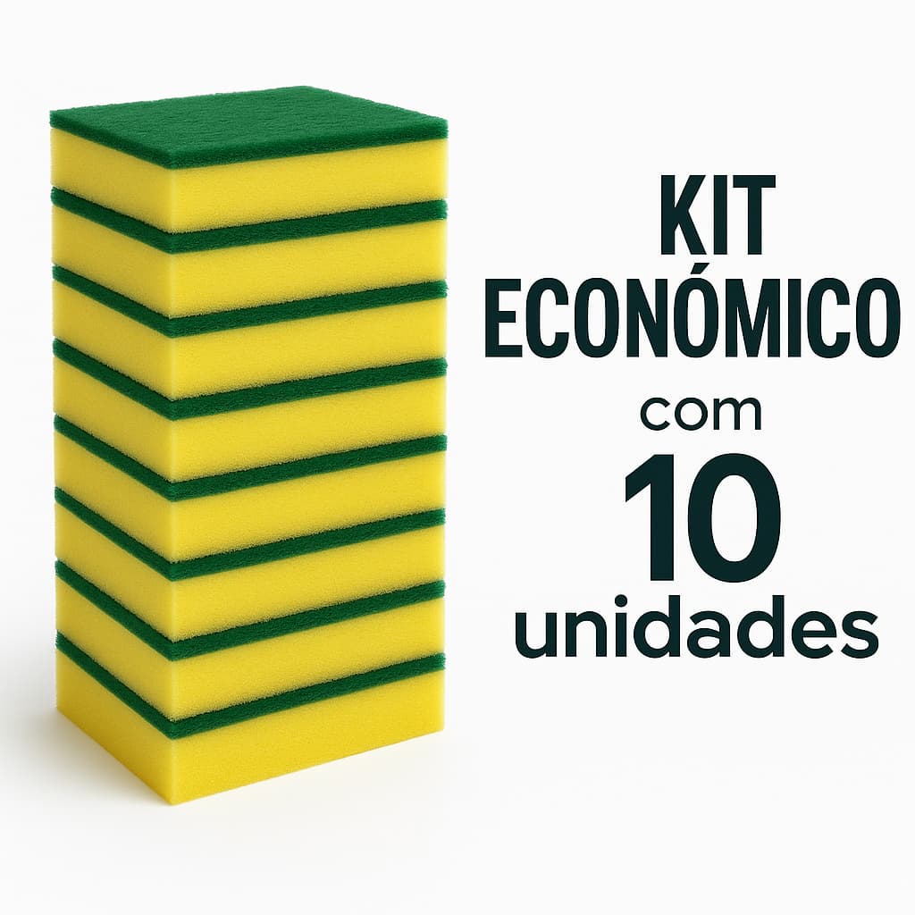 KIt 10 Esponja De Lavar Louça Multiuso Dupla Face Espuma E Poliuretano  - Envio Em 24 Horas