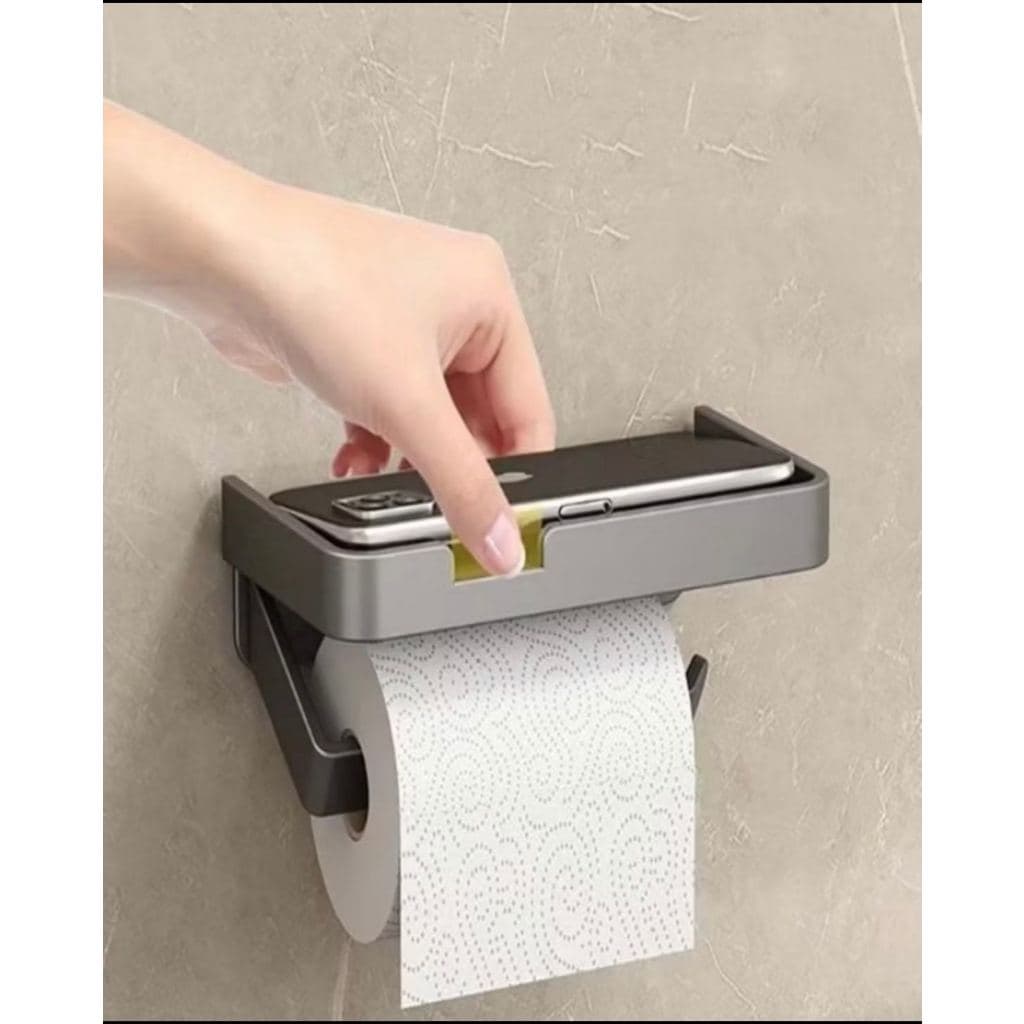 Suporte Porta Papel Higiênico ABS Suporte para Celular Com Adesivo Acessórios Lavabo Banheiro
