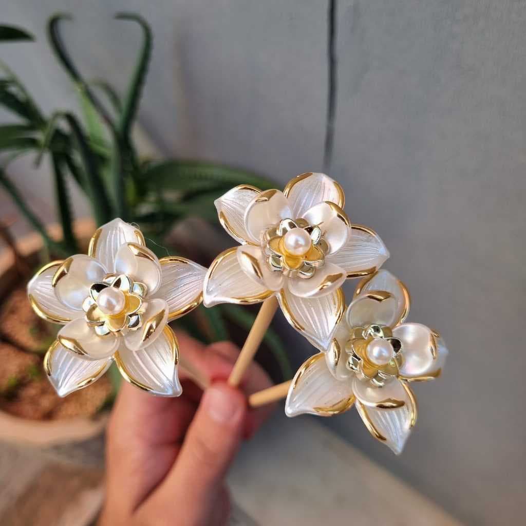 Vareta difusor​ decorada flor dourada luxo// difusores de aroma​