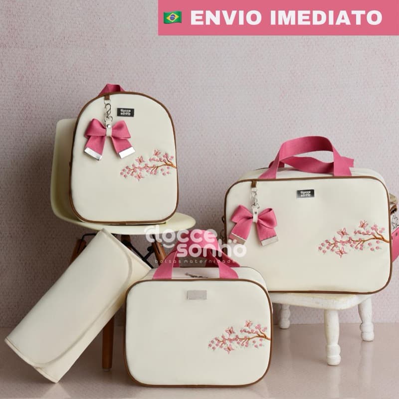 kit bolsa maternidade 4 peças com mochila e trocador p/bebê menino/menina mala maternidade (AD NOVO)