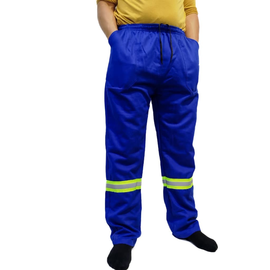 Calça Cargo Ou Refletiva Profissional para Trabalho Cinza Ou Azul Lisa Bolso Refletiva Uniforme EPI