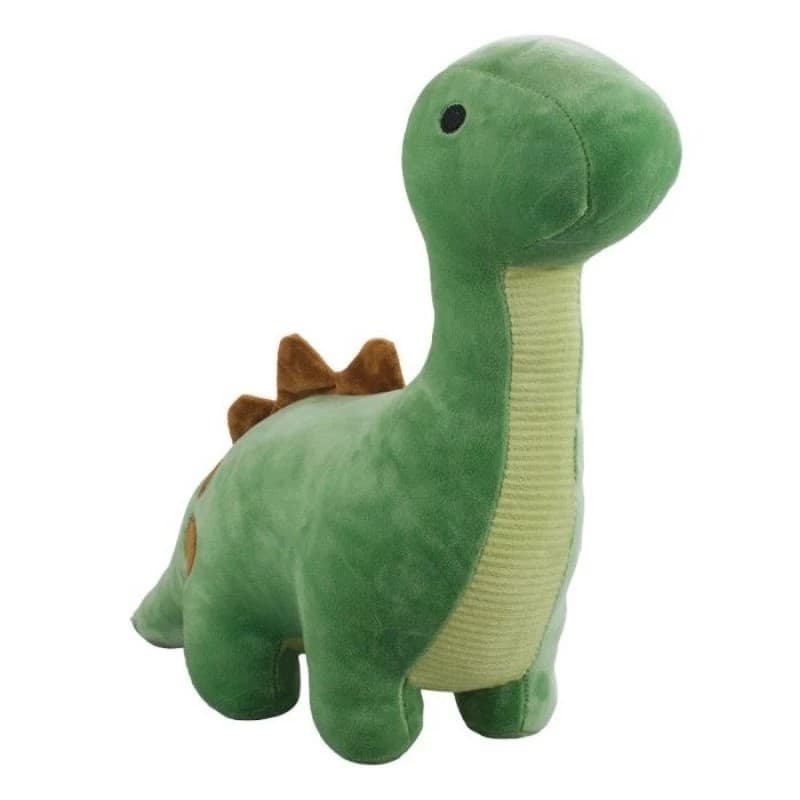 Dinossauros de Pelúcia FOFY TOYS - Verde Pescoçudo 27cm e Tricerátops Azul 21cm Brinquedos Pelúcia