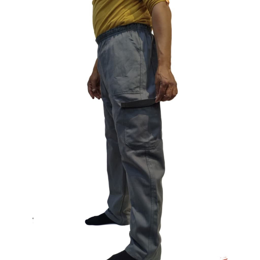 Calça Cargo Profissional para Trabalho Cinza Lisa Bolso Segurança Uniforme EPI