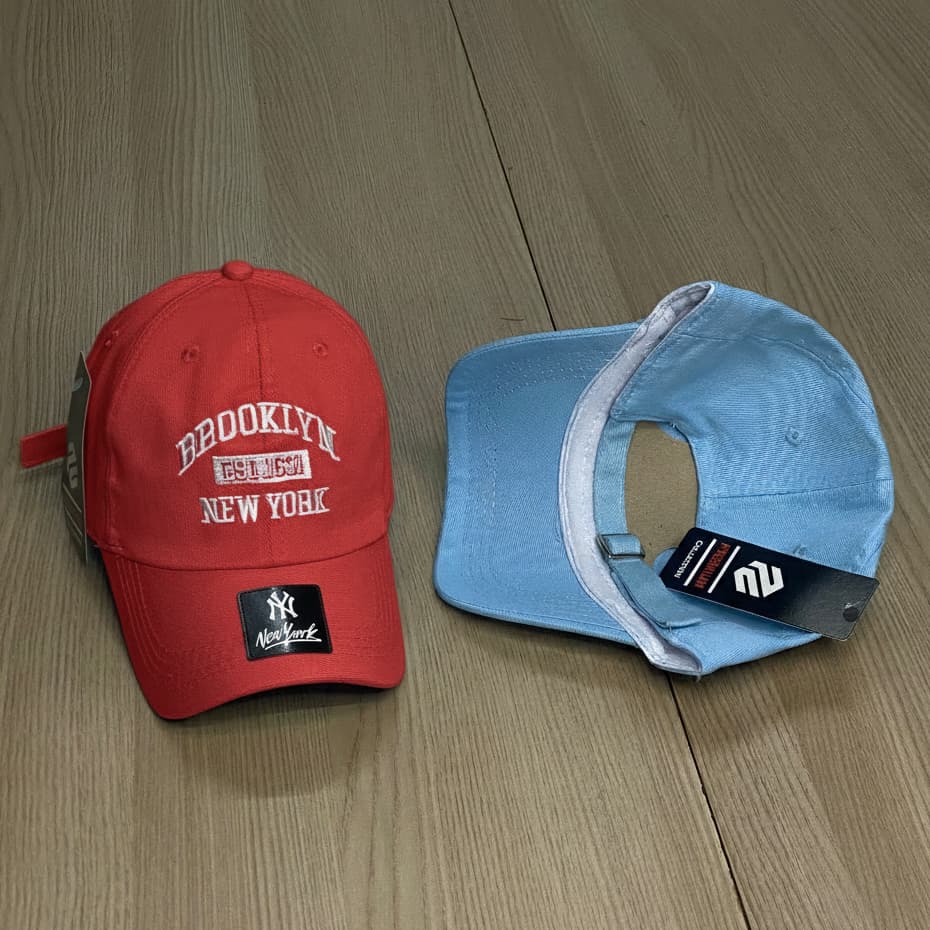 Kit 2 Boné Brooklyn Bordado Retrô Unissex Aba Curva, Algodão, Estilo Beisebol, Ajustável