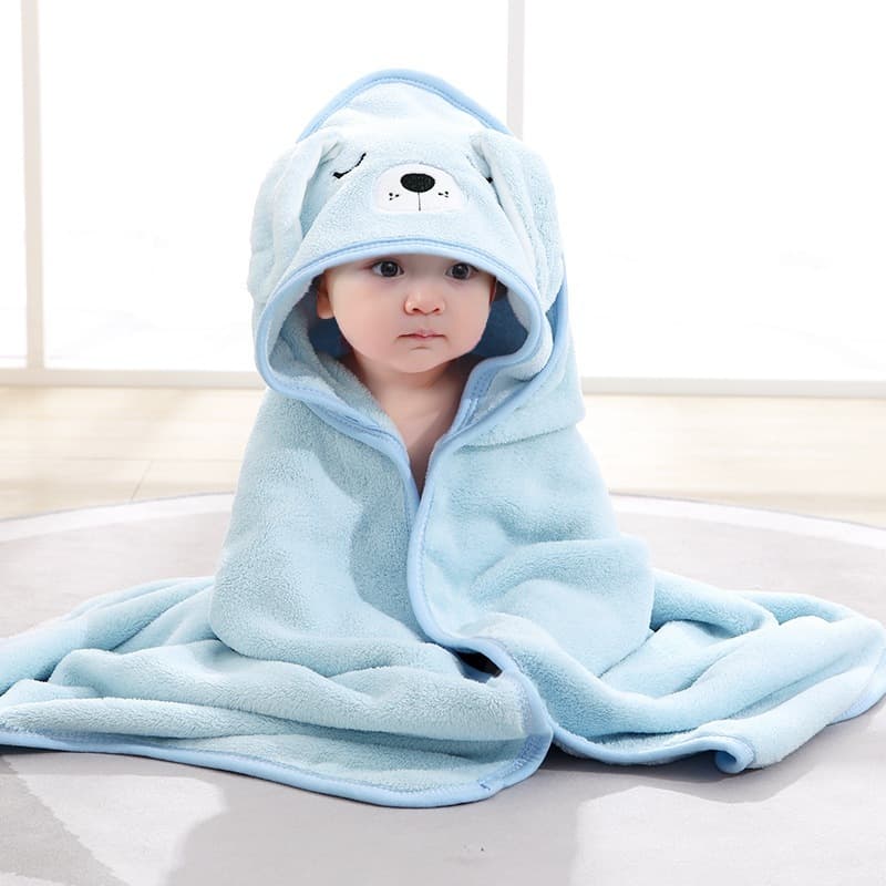 Toalha De Banho Bebê Capuz Roupão Infantil Recém Nascido Criança Bichinho Bordado Absorvente 78*78cm