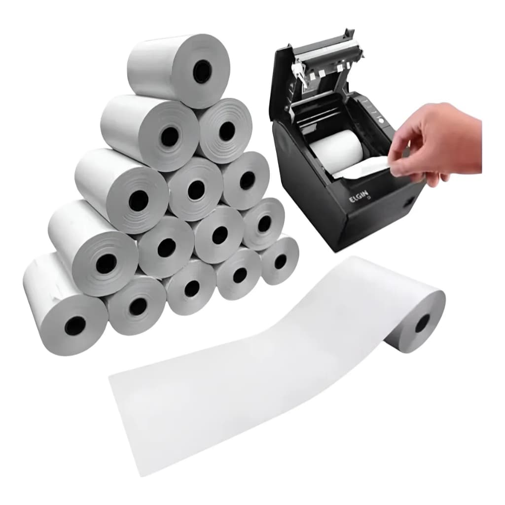 Bobina Térmica 80x30 Cupom Fiscal branca com 30 unidades PDV p/ impressora