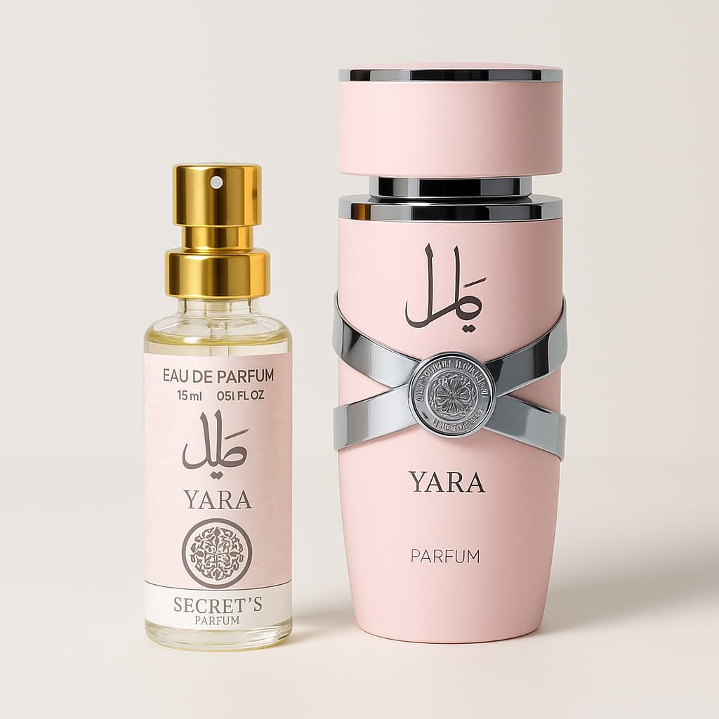 Perfume Árabe Yara Secret's Parfum 15ml - Fragrância Adocicada, Floral Oriental, Alta Fixação