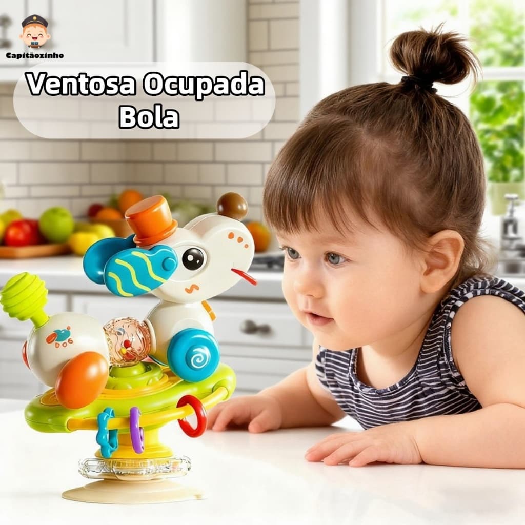 Brinquedo de Puxar Tianchuang Mesa de Jantar Infantil com Ventosa Cachorro Andador de Bebê Animal