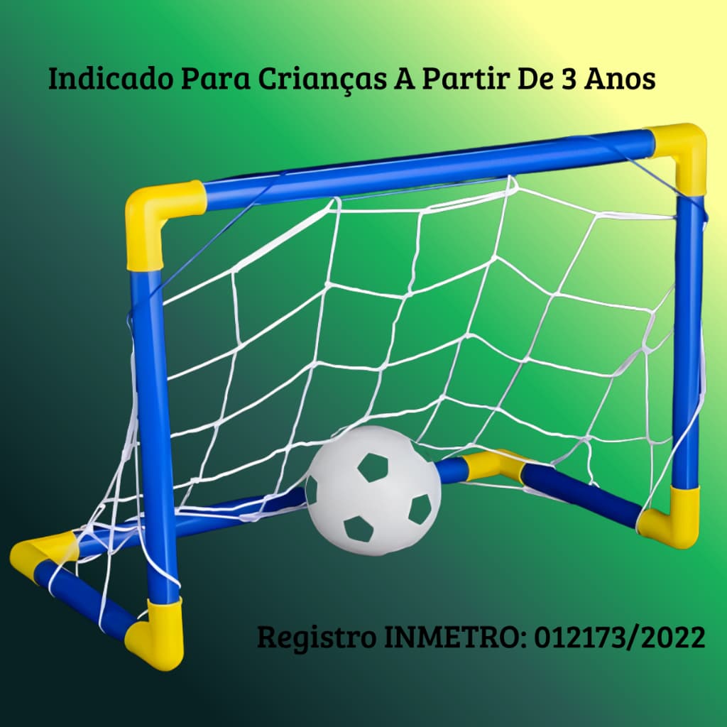 Mini Trave De Futebol Infantil Com Bola – Azul | Brinquedo Educativo e Recreativo