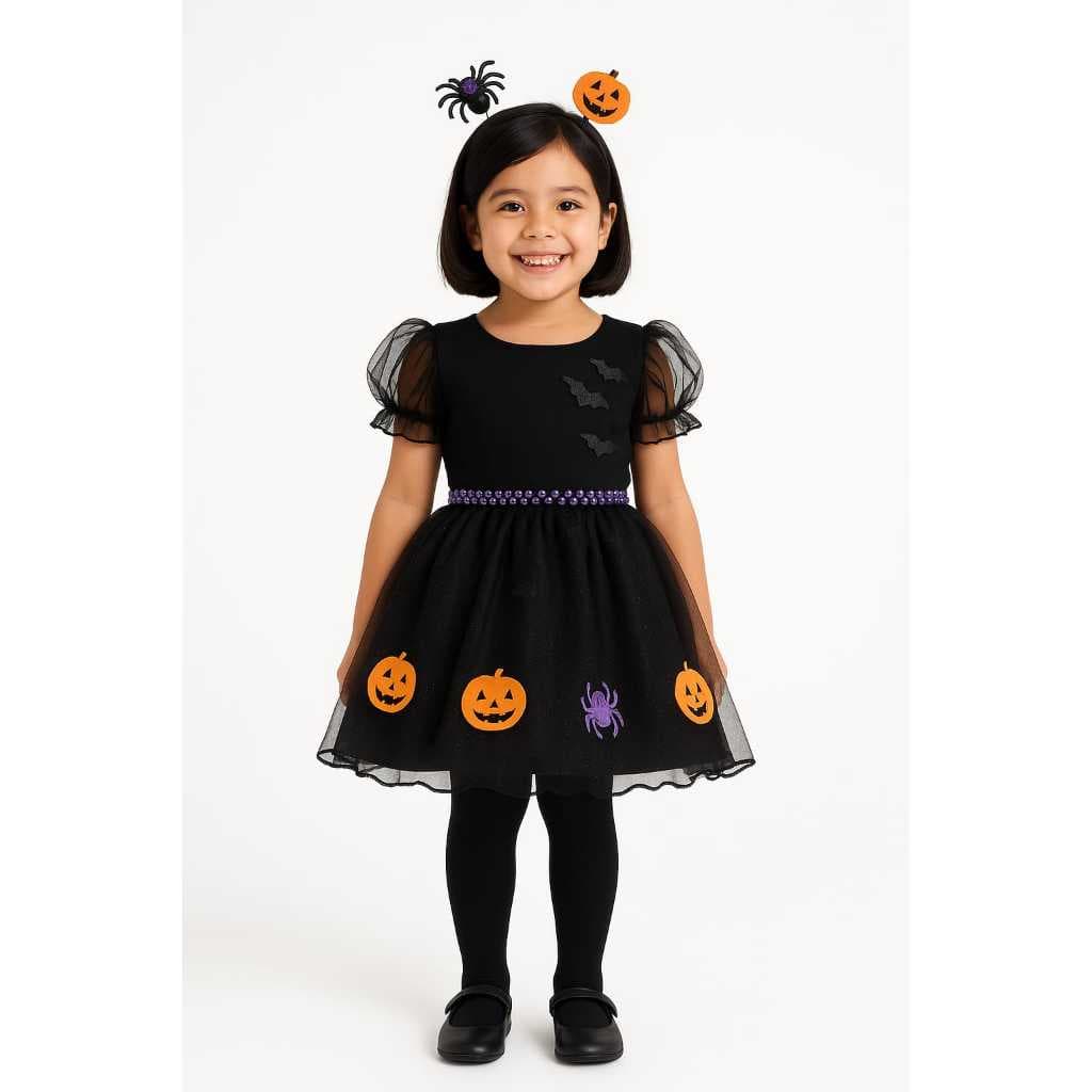 VESTIDO INFANTIL BRUXINHA ABÓBORA ENCANTADA