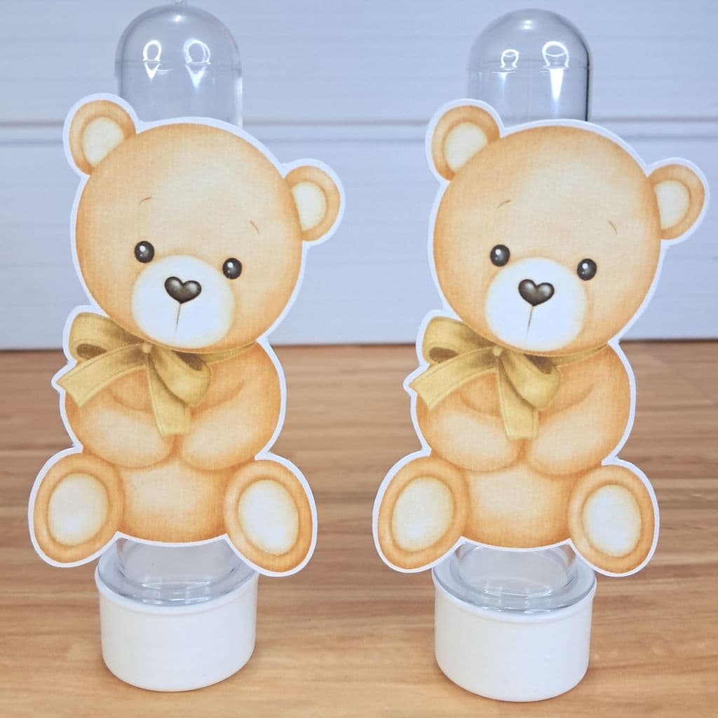 Apliques Ursinho Dourado para Tubetes | Chá de Bebê / Chá Revelação / Lembrancinhas Festa Infantil