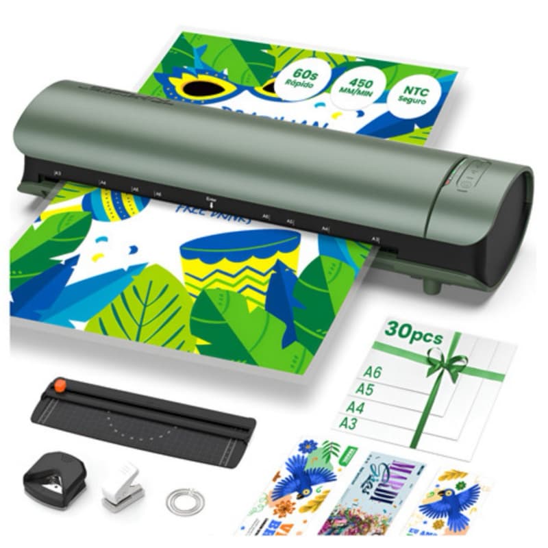 Plastificadora Laminadora A4 A3 Quente E Fria 600W Com 30 Micas