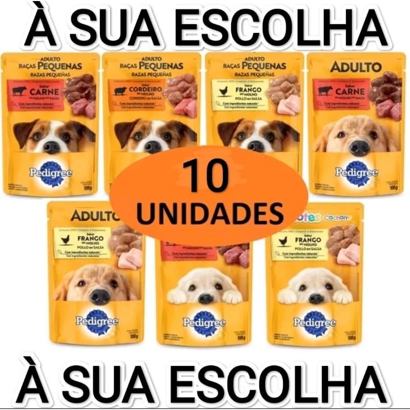 SACHES PEDIGREE DOG SABORES 100G KIT 10 UND/ 18 UND/ 36 UND