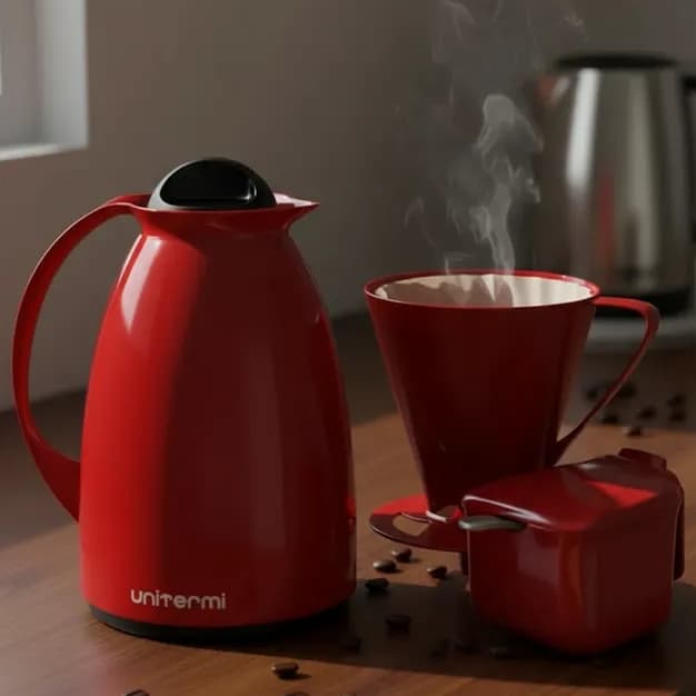 Garrafa de café Kit Café super Prático 3 Peças Garrafa Térmica 650 ml Suporte p/ Filtro e Açucareiro cozinha escritorio