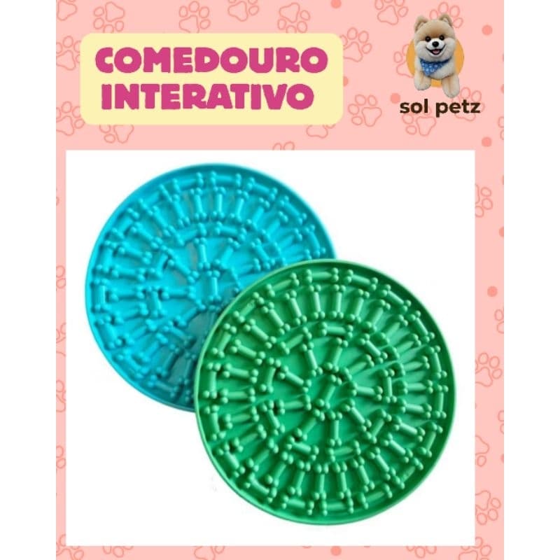 Tapete Interativo Lamber Comedouro Lento de Silicone LR-0289 - Para Cães e Gatos Antiestresse