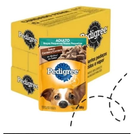 SACHE PEDIGREE CORDEIRO RAÇAS PEQUENAS 100GR KIT 10 UND, 18 UND, 36 UND, 54 UND