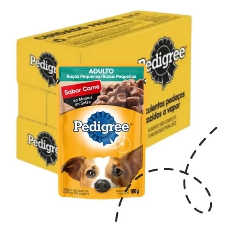 KIT 18 SACHÊS PEDIGREE RAÇAS PEQUENAS SABOR CARNE 100GR PROMOÇÃO.