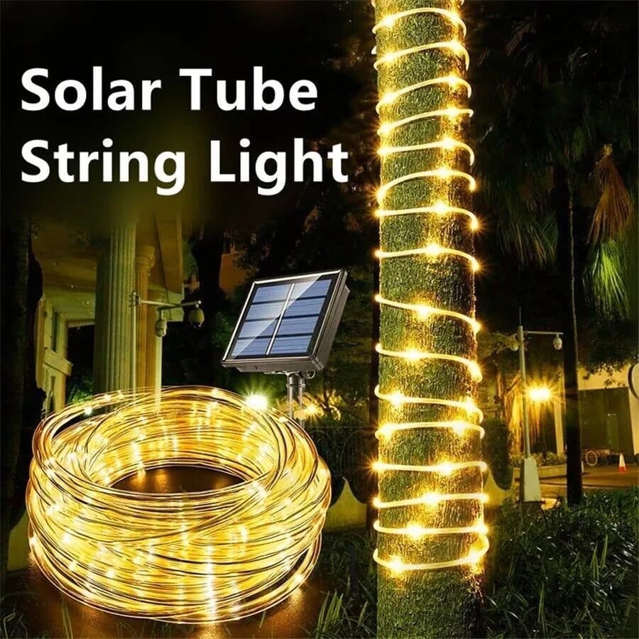 Luzes De Corda Led Solares 10m-20m Mangueira À Prova D'água Decoração De Natal