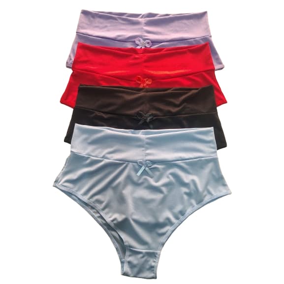Kit 5 Calcinhas Senhora PLUS SIZE Cós Duplo Conforto Cintura Alta Conforto REF-1010