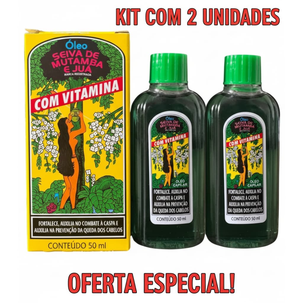 Óleo Seiva de Mutamba e Juá VITAMINADO - Kit com 2