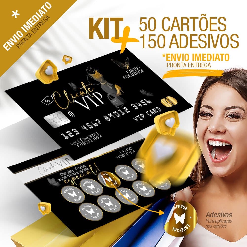 50 Cartao Fidelidade para Lojas de Roupas e Calcados Como Aumentar as Vendas com Recompensas Clientes VIP + 150 Adesivos