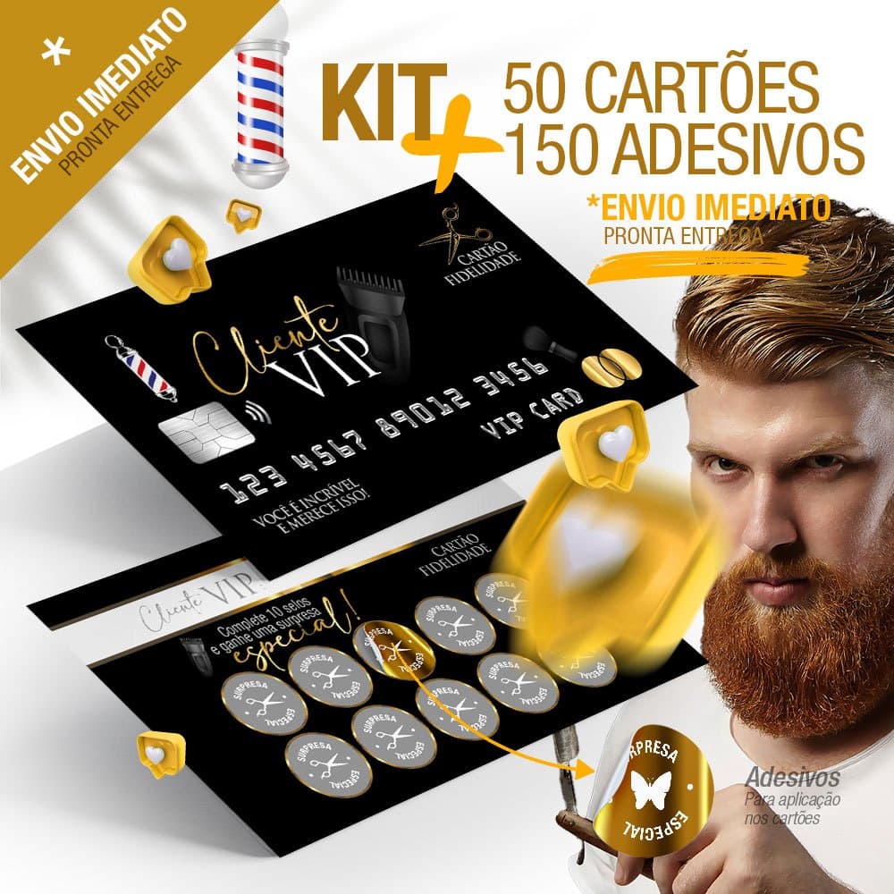50 Cartao Fidelidade Barbearia Como Atrair Clientes Fidelizados e Aumentar Lucro Lotar Agenda Clientes VIP + 150 Adesivo