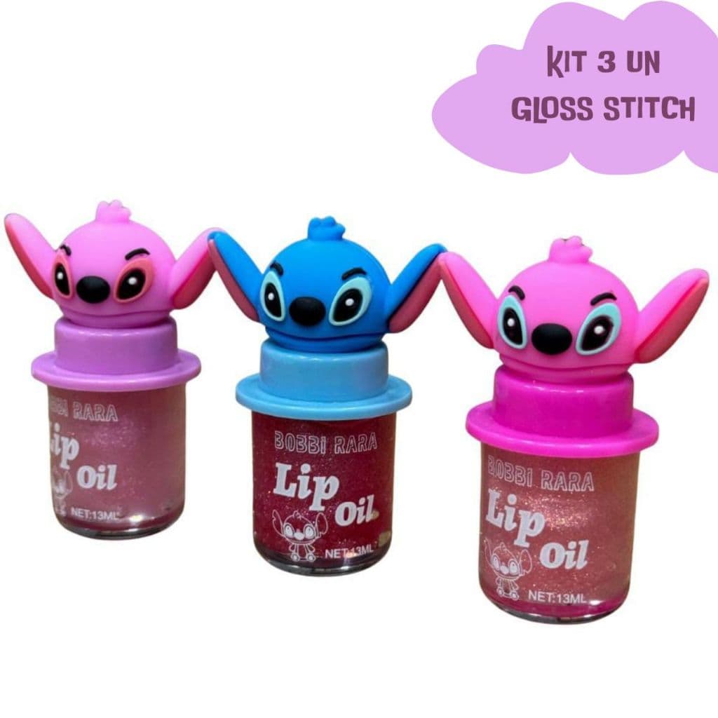 Kit 3 Unidades Lip Oil Gloss Stitch Bobbi Rara 13ml Hidrataçao dos Labios