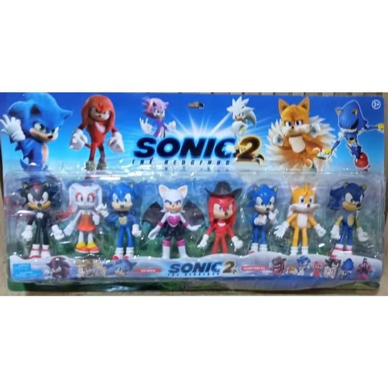 Brinquedo Boneco De Ação Sonic 2 The Hedgehog De 8 Peças