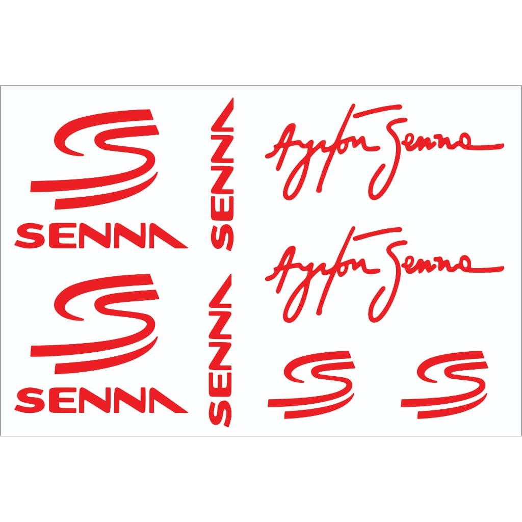 Cartela Adesivos Assinatura Senna - 8 Unidades