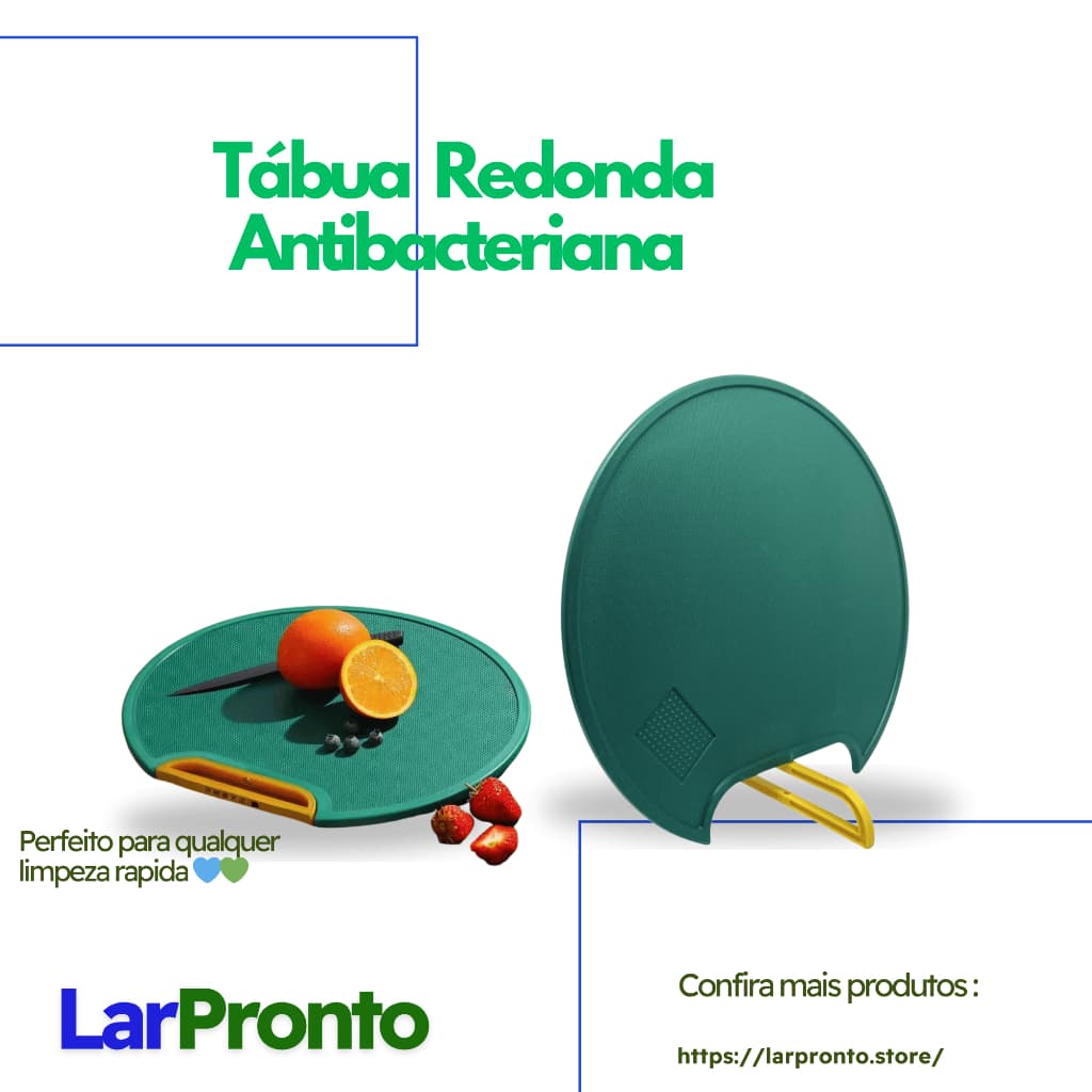 Tábua de Corte Redonda Antibacteriana para Alimentos | Cozinha, Carnes e Frutas – Tabua de Carne