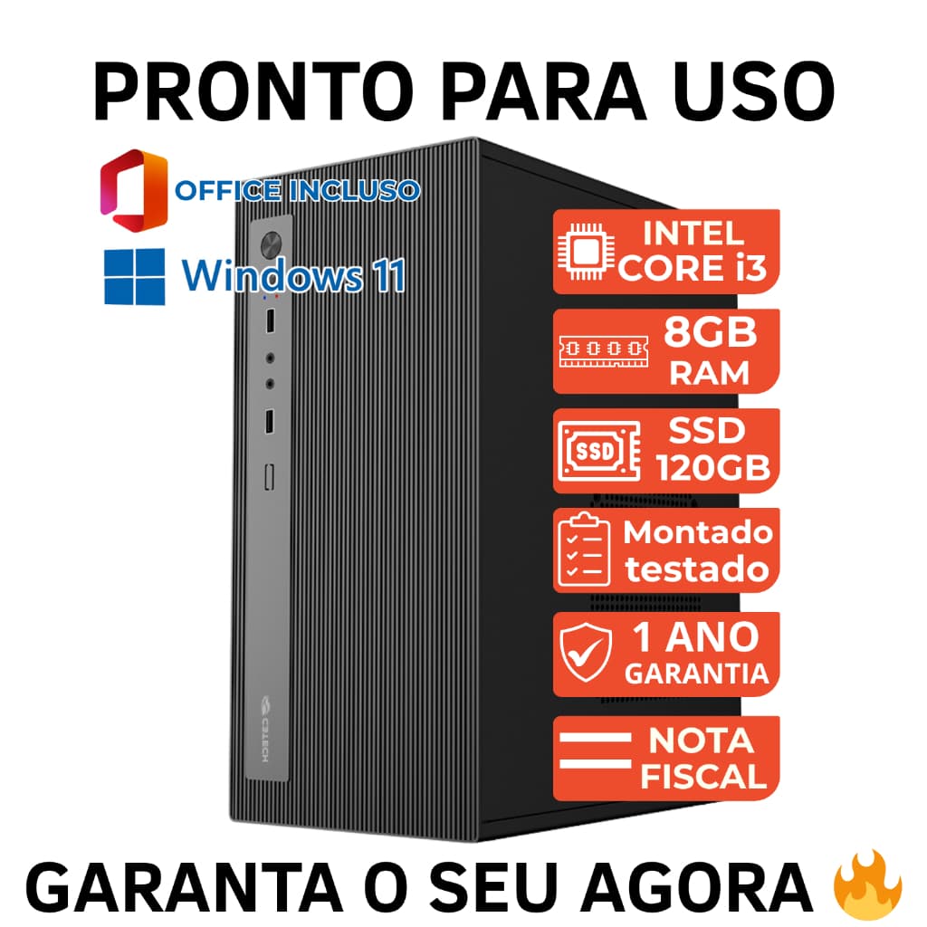 Computador PC NexStart Core i3 com SSD 120GB e 8GB RAM – Pronto para Usar