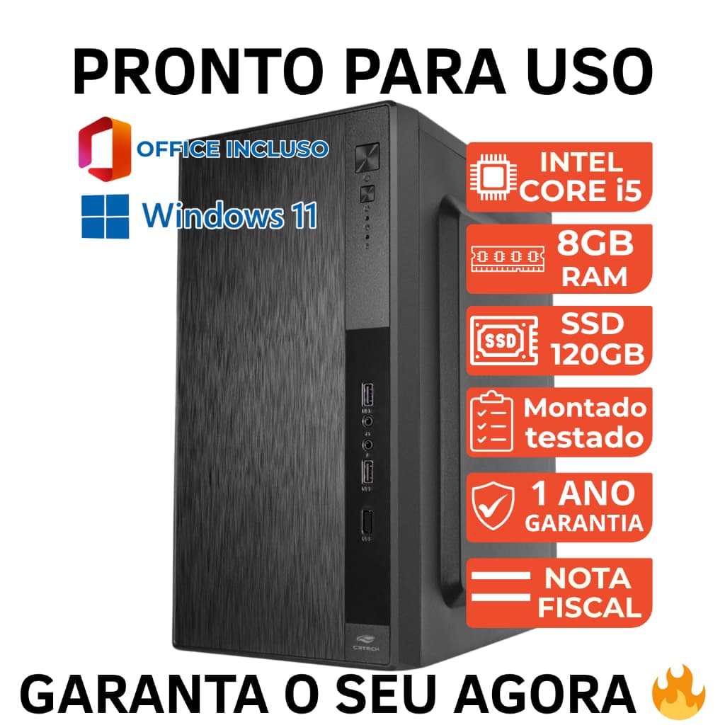 Computador PC NexPro Core i5 com SSD 120GB e 8GB RAM – Pronto para Usar