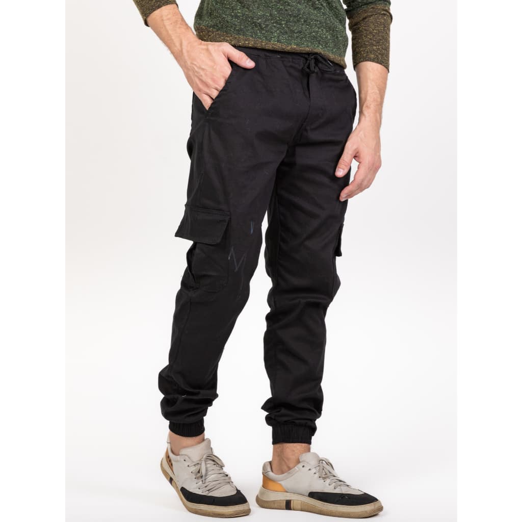 Calça Jogger Jeans sarja Masculina Com Punho Elástico