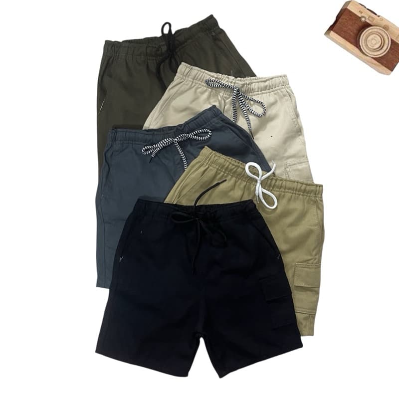 Kit Bermuda Cargo Menino Infantil Sarja Com 4 Bolsos Juvenil