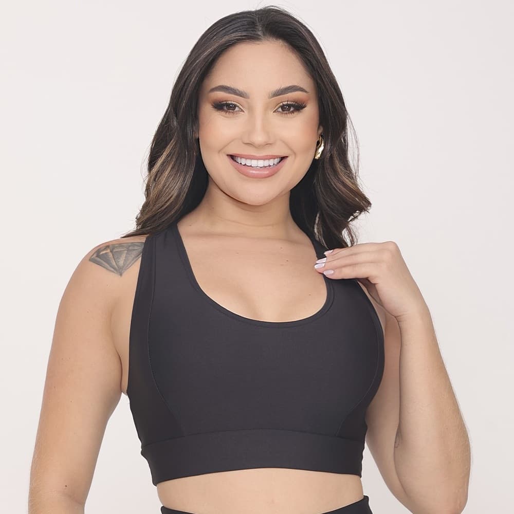 Top Fitness Feminino Plus Size para Academia Suplex Alta Sustentação e Zero Transparência