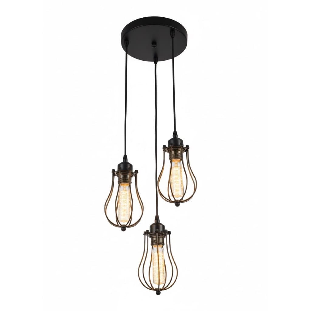 Pendente decorativo com  3 Lâmpadas – Bivolt – Para Área Interna ou Externa