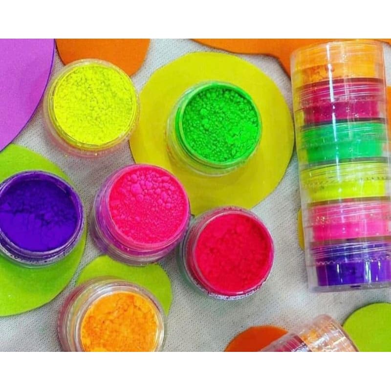 ​Torre de Pigmento Neon em Pó Solto (6 Cores) - Maquiagem , Sombra e Decoração de Unhas