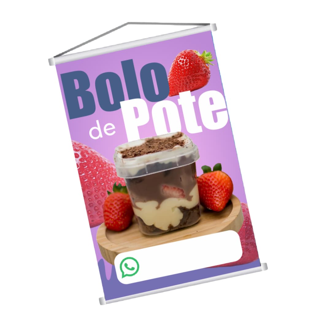 Banner Bolo de Pote Bastão e Corda 300g Impressão em Alta Qualidade Arte Pronta Envio Imediato