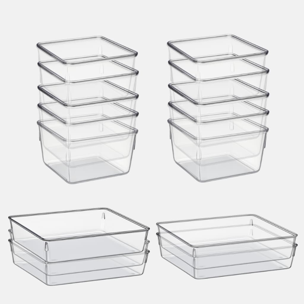 Kit Organizadores de Acrílico Multiuso Premium -  P/ Gaveta - Porta Maquiagem - Geladeira - Banheiro